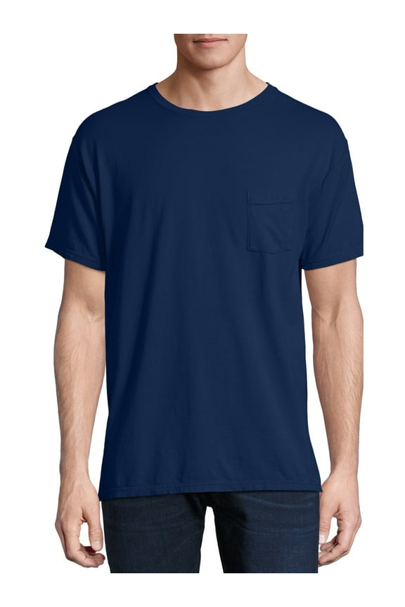 Men's and Big Men's ComfortWash Short Sleeve Pocket Tee, Up To Size 3XL