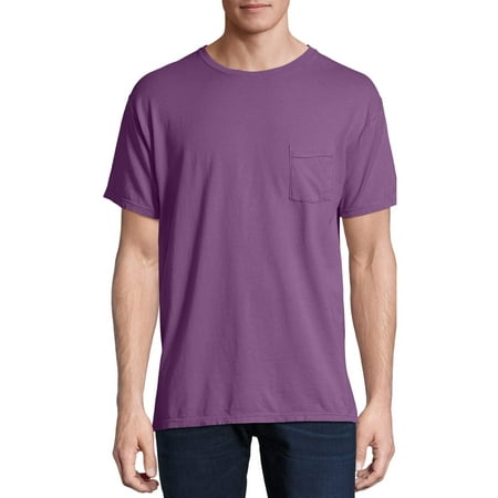 Hanes Men's and Big Men's ComfortWash Short Sleeve Pocket Tee, Up To Size 3XL