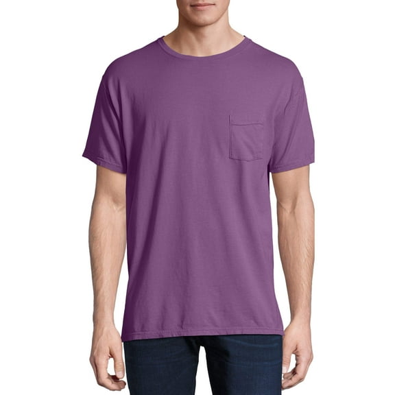 Hanes Men's and Big Men's ComfortWash Short Sleeve Pocket Tee, Up To Size 3XL