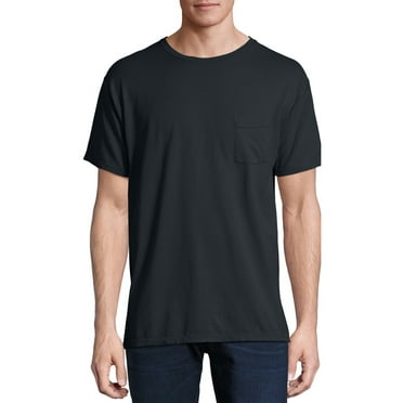 Hanes Men's and Big Men's ComfortWash Short Sleeve Pocket Tee, Up To Size 3XL