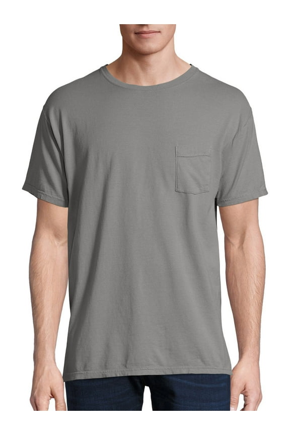 Men's and Big Men's ComfortWash Short Sleeve Pocket Tee, Up To Size 3XL
