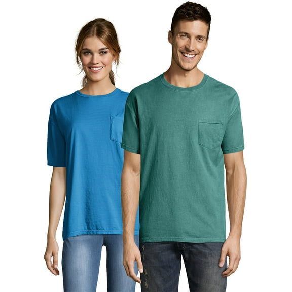 Men's Hanes® ComfortWash Garment-Dyed Pocket Pajama Tee Color: Spanish Moss Size: L