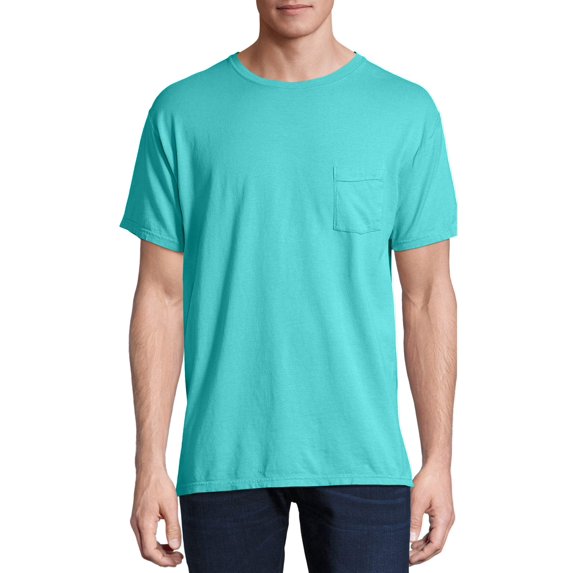 Hanes Men's and Big Men's ComfortWash Short Sleeve Pocket Tee, Up To Size 3XL