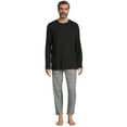 thumbnail image 1 of Hanes Men's and Big Men's Comfortsoft Long Sleeve Crew and Cotton Flannel Pajama Pants Set, 2-Piece, 1 of 5