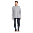 thumbnail image 1 of Hanes Men's and Big Men's Comfortsoft Long Sleeve Crew and Cotton Flannel Pajama Pants Set, 2-Piece, 1 of 5