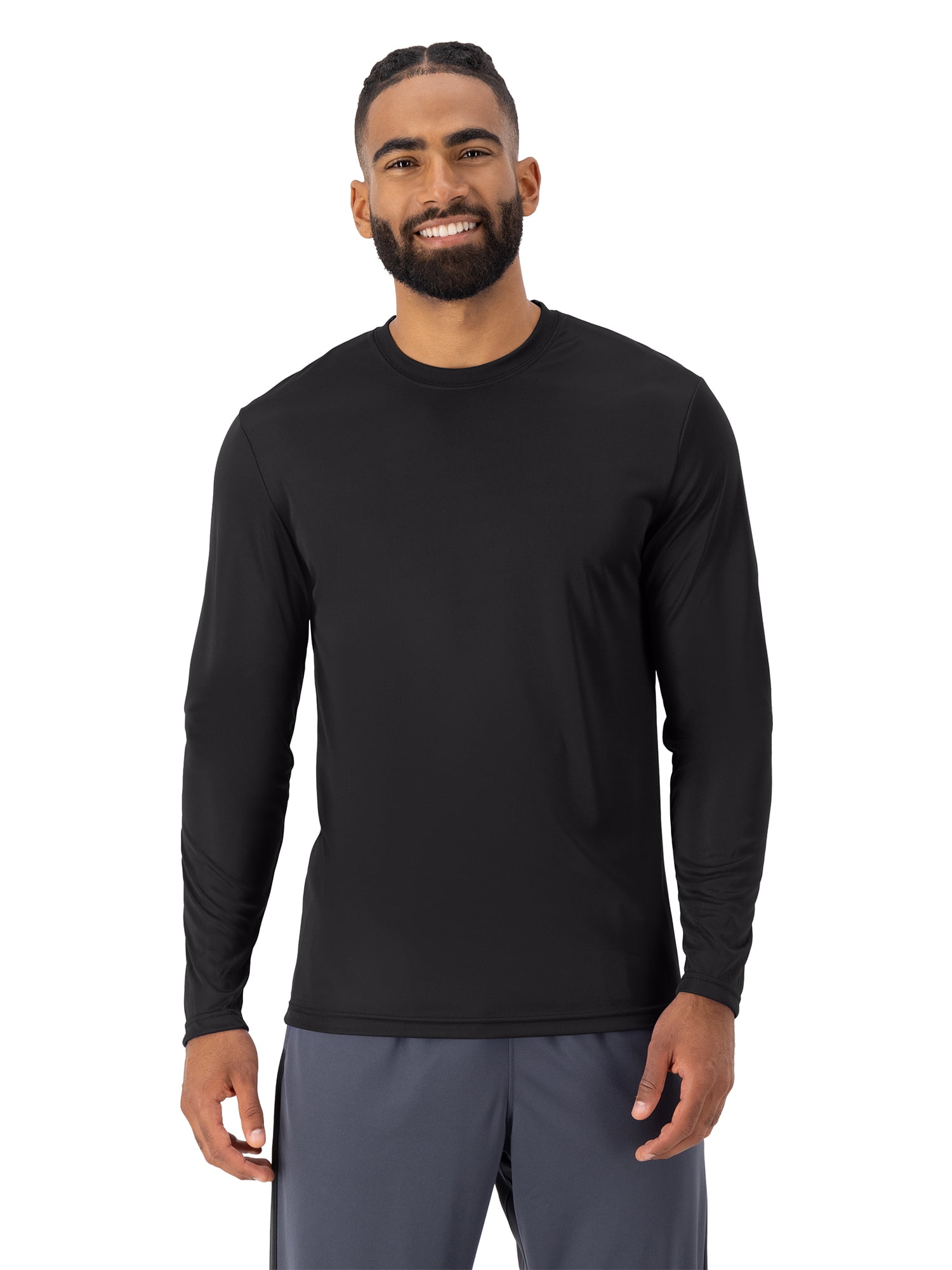 Hanes Men's and Big Men's Cool Dri Performance Long Sleeve T-Shirt (40+  UPF), Up to Size 3XL 