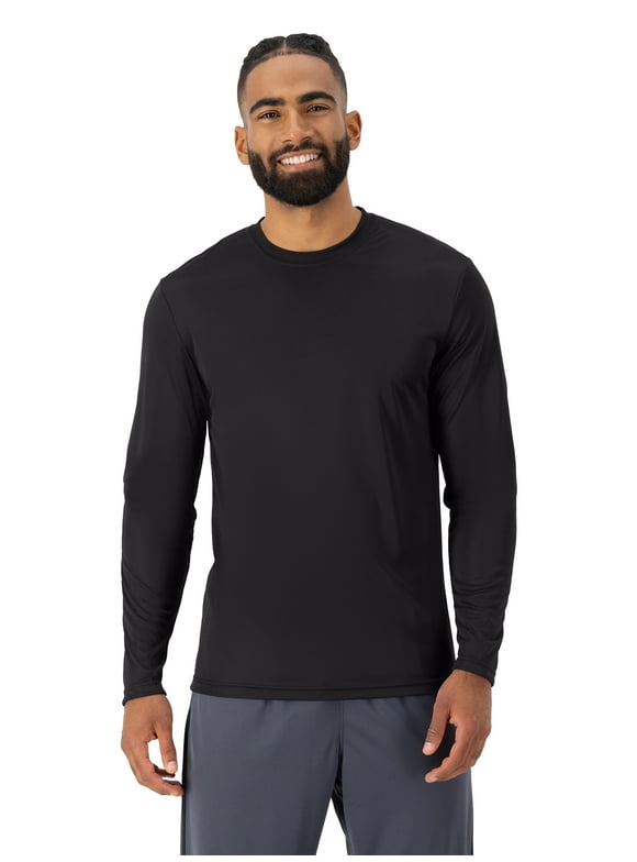Hanes Men's and Big Men's Cool Dri Performance Long Sleeve T-Shirt (40+ UPF), Up to Size 3XL