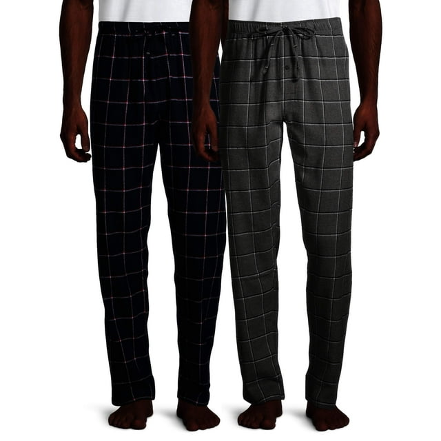 Hanes Men's and Big Men's Cotton Flannel Pajama Pants, 2Pack