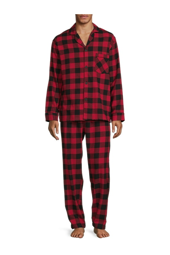 Men's and Big Men's Cotton Flannel Pajama Set, 2-Piece With Big & Tall Sizing
