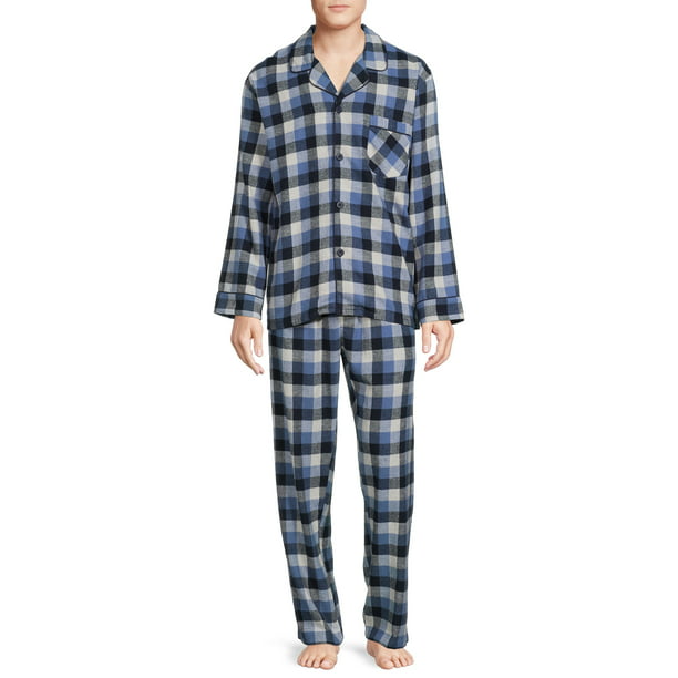 Hanes Men's and Big Men’s 100% Cotton Flannel Pajama Set, 2-Piece ...