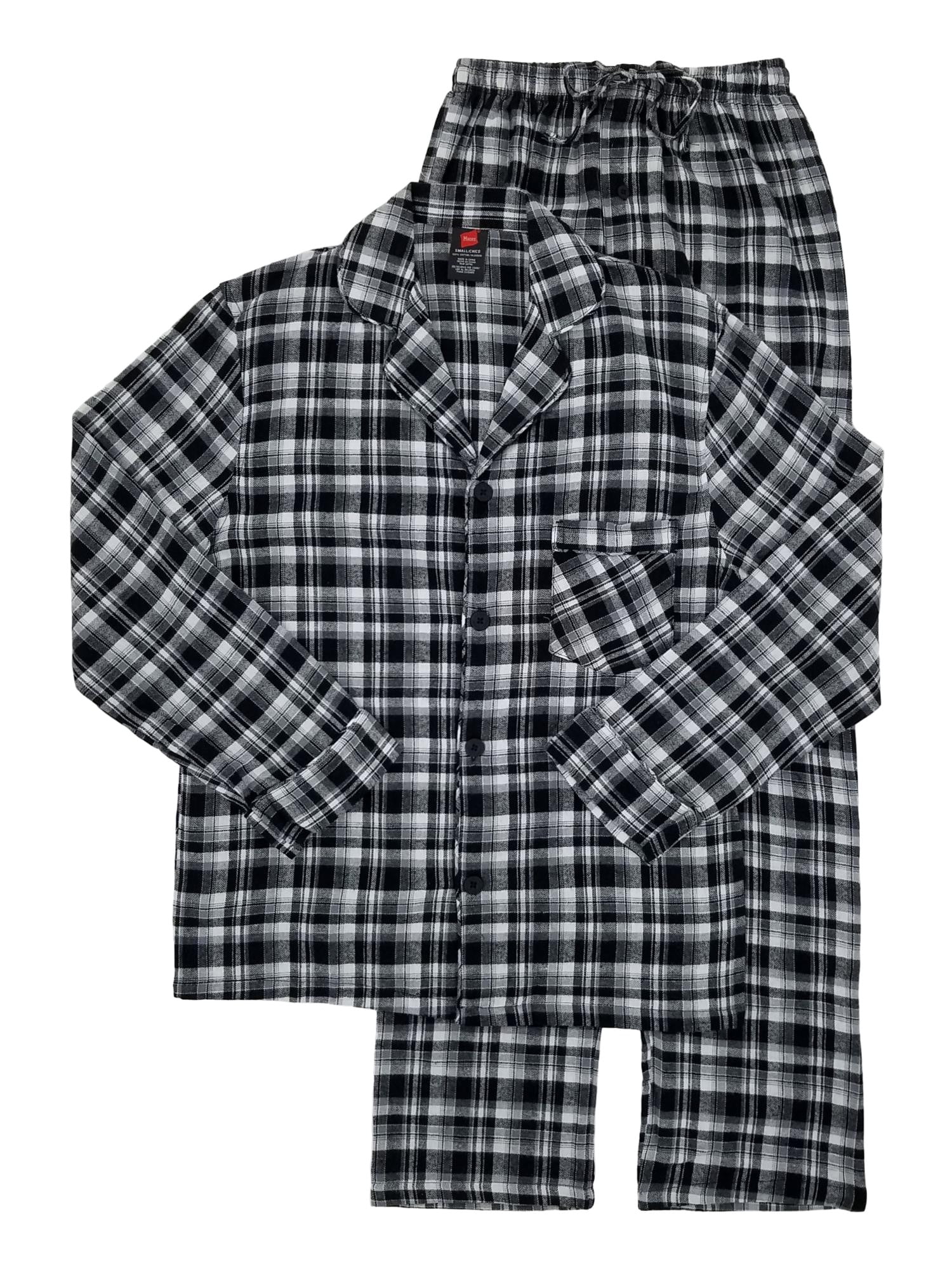 Hanes Men's and Big Men's Cotton Flannel Pajama Set, 2-Piece With Big ...
