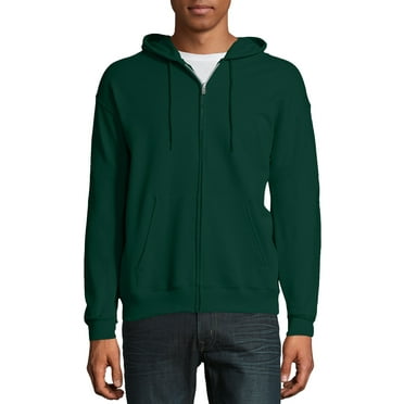 Hanes Men's and Big Men's EcoSmart Fleece Full Zip Hooded Jacket, Up to Size 3XL