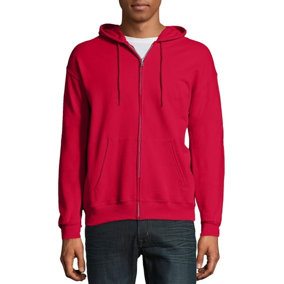 Hanes Men's and Big Men's Ecosmart Fleece Full Zip Hooded Jacket, up to Size 3XL
