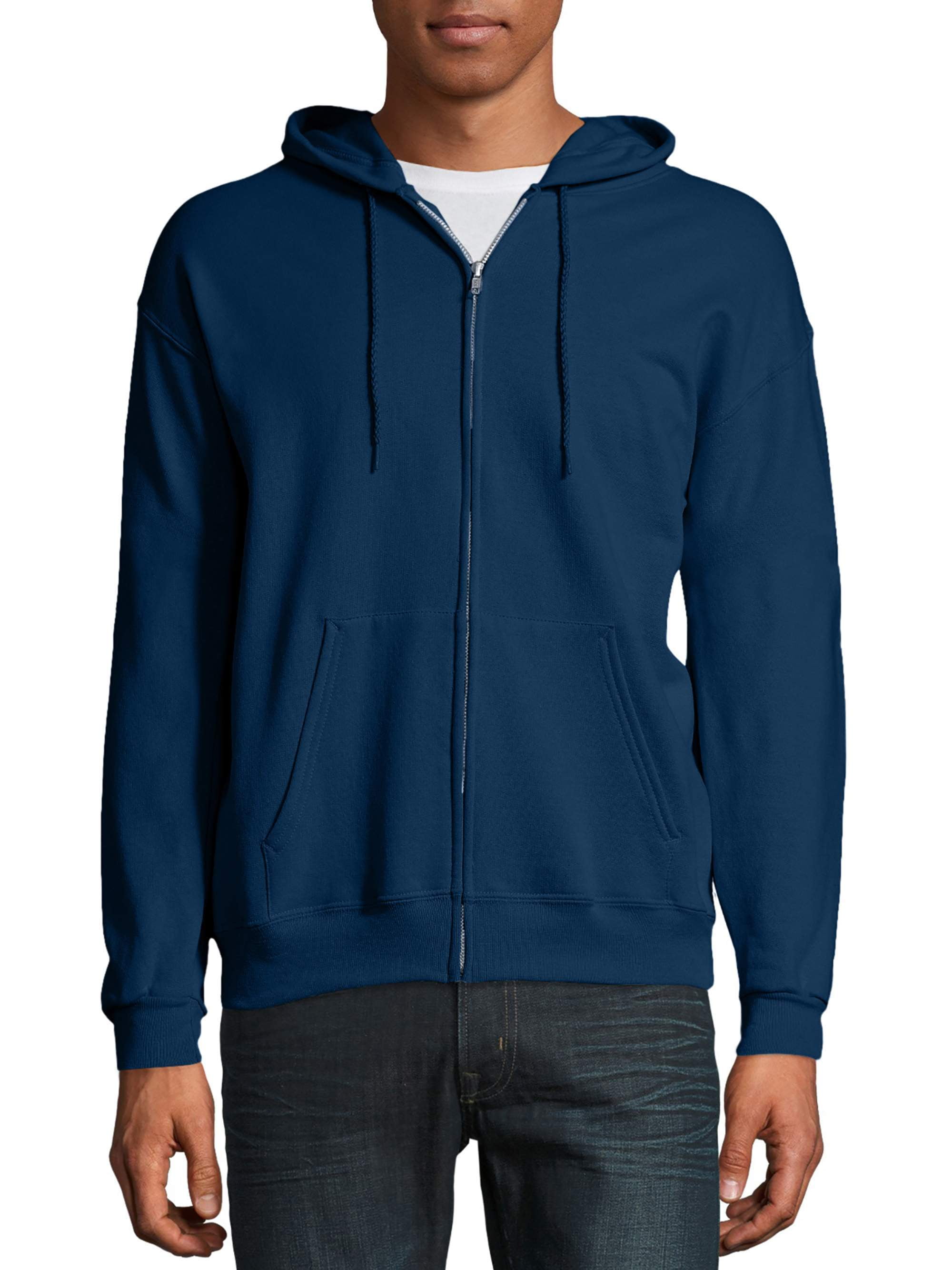 Hanes Men's and Big Men's Ecosmart Fleece Full Zip Hooded Jacket, up to ...