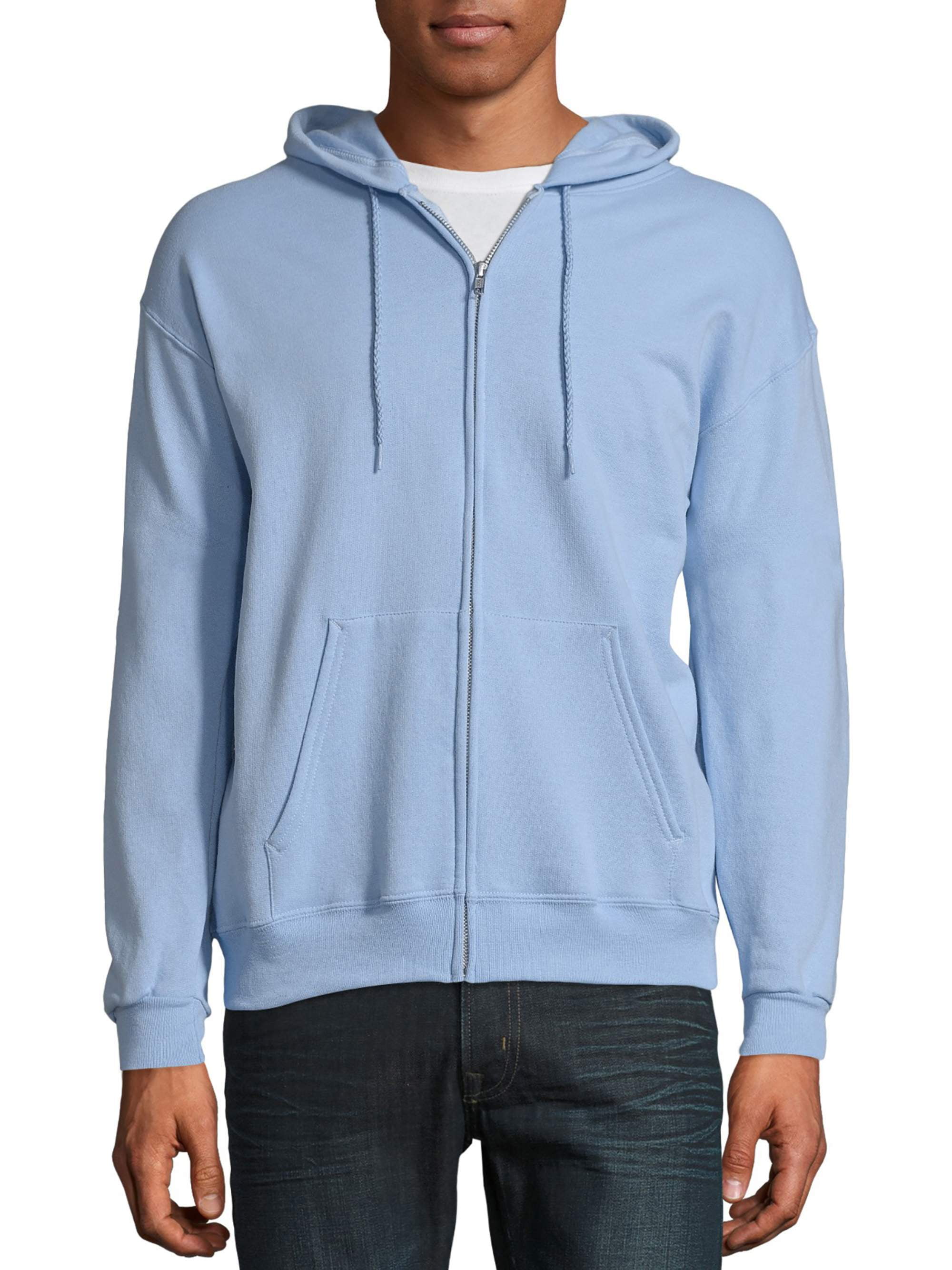 Hanes Men's EcoSmart Fleece Full-Zip Hooded Sweatshirt - Light Blue XL