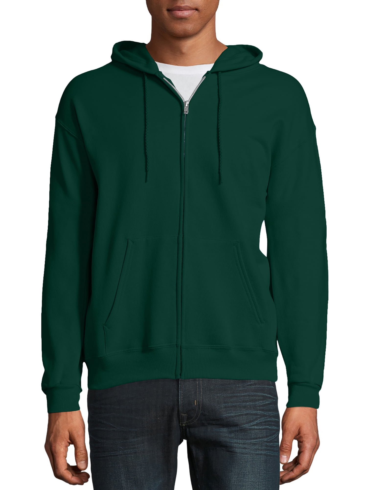 Anna-Kaci Active Men's Full Zip Hooded Jacket with Elastic Hem and Contrast Sleeve Stripes