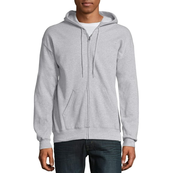 Hanes Men's and Big Men's Ecosmart Fleece Full Zip Hooded Jacket, up to Size 3XL