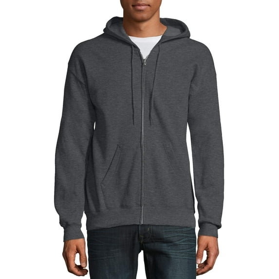 Hanes Men's and Big Men's Ecosmart Fleece Full Zip Hooded Jacket, up to Size 3XL
