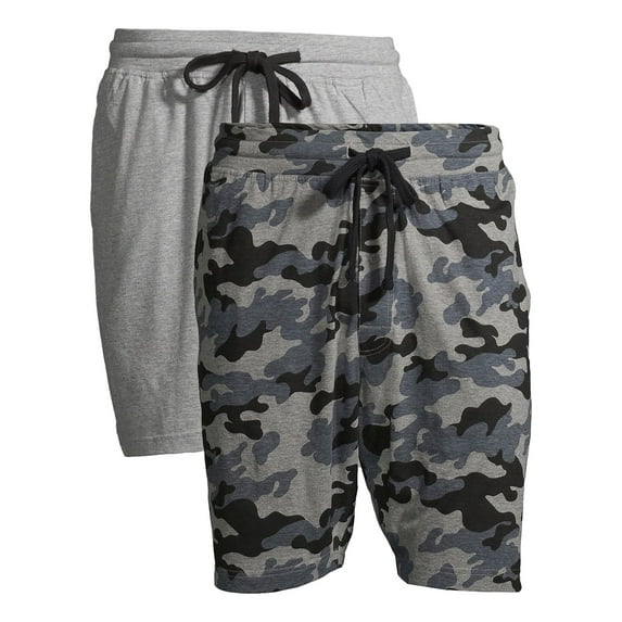 Hanes Men's and Big Men's Jersey Camo Sleep Shorts, 2-Pack