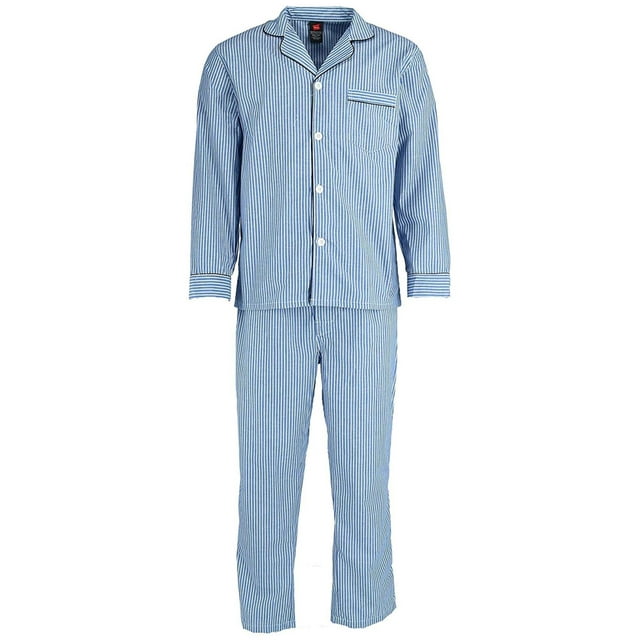 Hanes Men's and Big Men's Long Sleeve Long Leg Woven Pajama Set, 2-Piece - Walmart.com