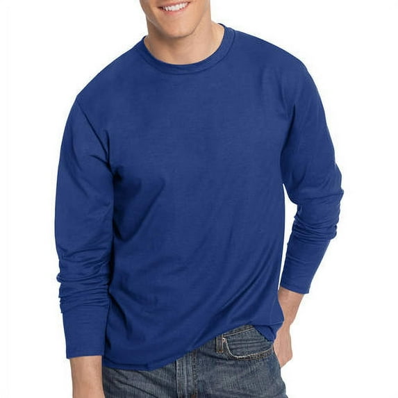 Hanes Men's and Big Men's Nano-T Long Sleeve Tee, Up To Size 3XL