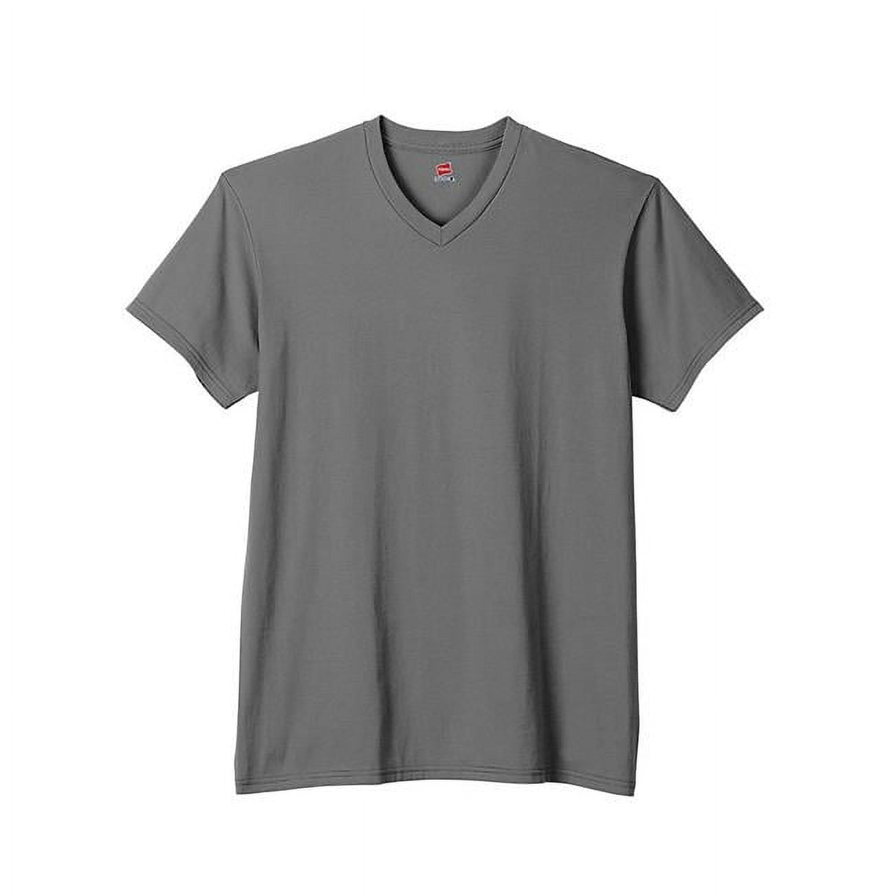 Hanes Men's and Big Men's Nano-T Short Sleeve V-Neck, Up To Size 3XL ...