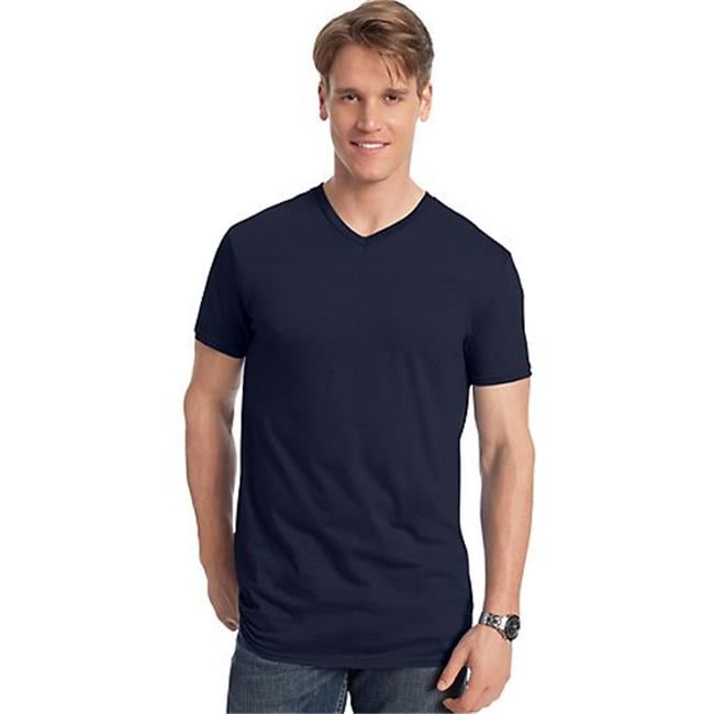 Hanes Men's and Big Men's Nano-T Short Sleeve V-Neck, Up To Size 3XL ...