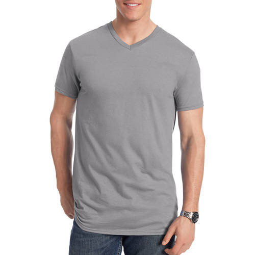 Hanes Men's and Big Men's Nano-T Short Sleeve V-Neck, Up To Size 3XL ...