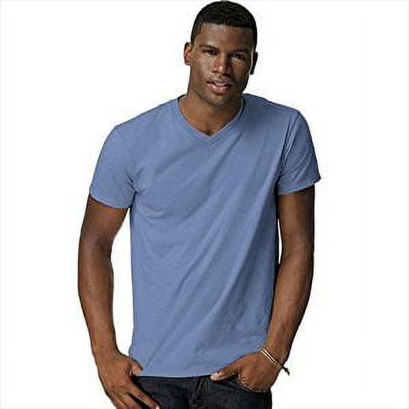 Hanes Men's and Big Men's Nano-T Short Sleeve V-Neck, Up To Size 3XL ...