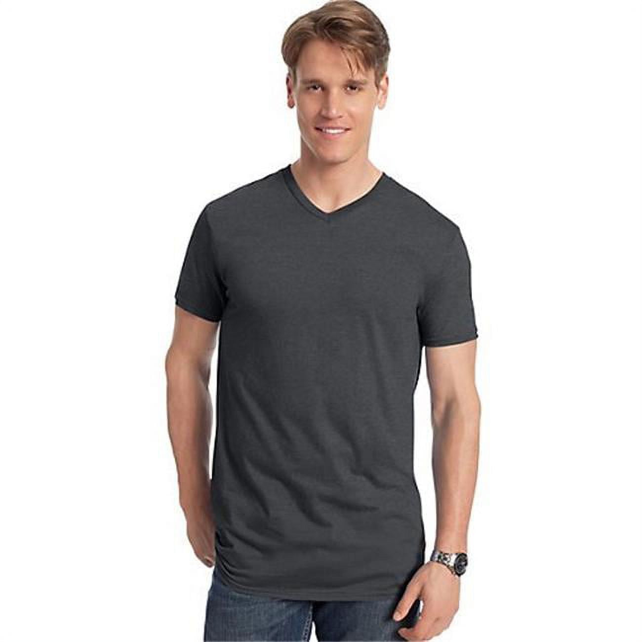 Hanes Men's and Big Men's Nano-T Short Sleeve V-Neck, Up To Size 3XL ...