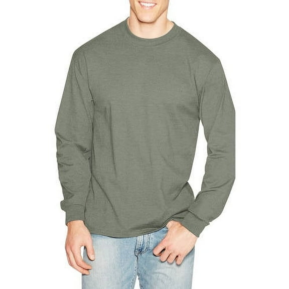 Hanes Mens Premium Beefy-T Cotton Long Sleeve T-Shirt, Sizes S-3XL