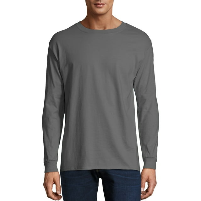 Hanes Men's and Big Men's Premium Beefy-T Long Sleeve T-Shirt, up to ...