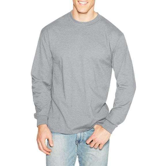 Hanes Mens Premium Beefy-T Cotton Long Sleeve T-Shirt, Sizes S-3XL
