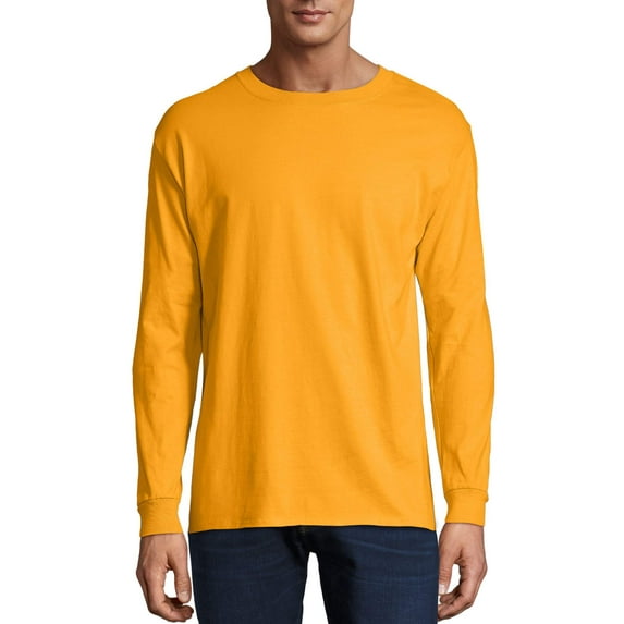 Hanes Mens Premium Beefy-T Cotton Long Sleeve T-Shirt, Sizes S-3XL