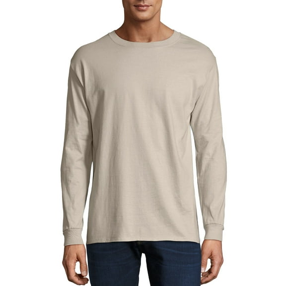 Hanes Mens Premium Beefy-T Cotton Long Sleeve T-Shirt, Sizes S-3XL