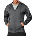 thumbnail image 1 of Hanes Men's and Big Men's Sport Performance Fleece Full-Zip Hoodie, Up to Size 2XL, 1 of 3