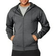thumbnail image 1 of Hanes Men's and Big Men's Sport Performance Fleece Full-Zip Hoodie, Up to Size 2XL, 1 of 2