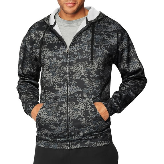 Hanes Men's and Big Men's Sport Performance Fleece Full-Zip Hoodie, Up to Size 2XL
