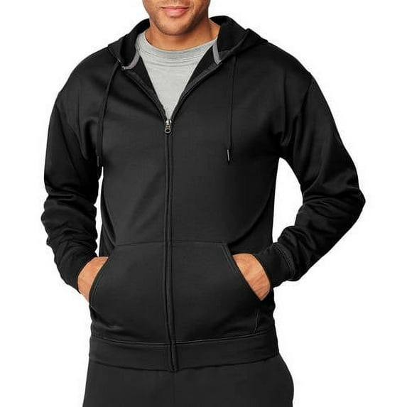 Hanes Men's and Big Men's Sport Performance Fleece Full-Zip Hoodie, Up to Size 2XL