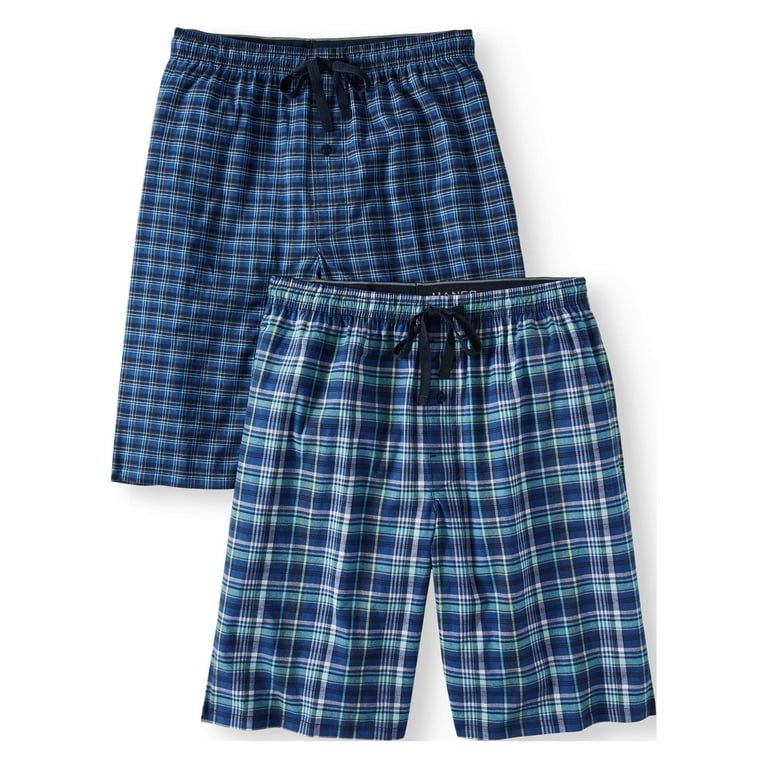 Hanes Men's and Big Men's Stretch Sleep Jam Shorts, 2-Pack, Sizes S-5X Hanes Men's and Big Men's Stretch Sleep Jam Shorts, 2-Pack, Sizes S-5X