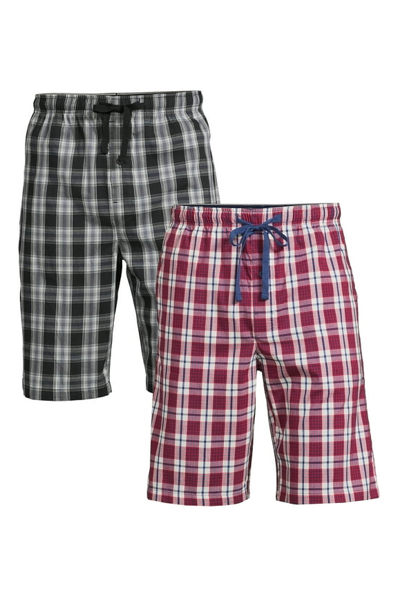 Men's and Big Men's Stretch Sleep Jam Shorts, 2-Pack, Sizes S-5X