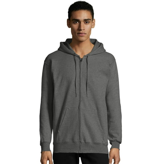 Hanes Men's Ultimate Cotton Heavyweight Full Zip Hoodie Charcoal Heather S