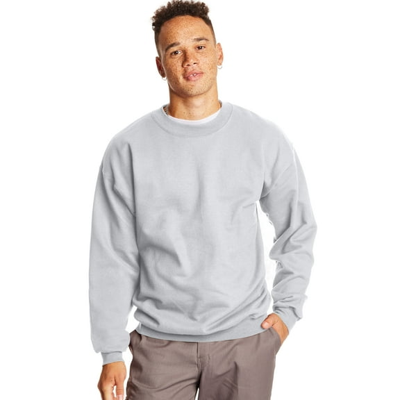 Hanes Men's Ultimate Cotton Heavyweight Crewneck Sweatshirt Light Steel S