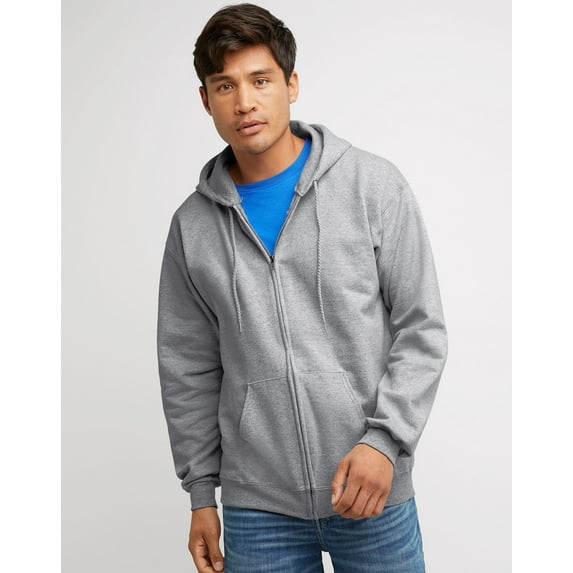 Hanes Ultimate Men's Full-Zip Heavyweight Fleece Hoodie Light Steel 3XL