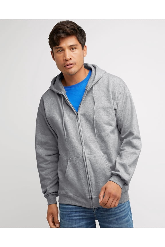 Ultimate Men's Full-Zip Heavyweight Fleece Hoodie Light Steel XL
