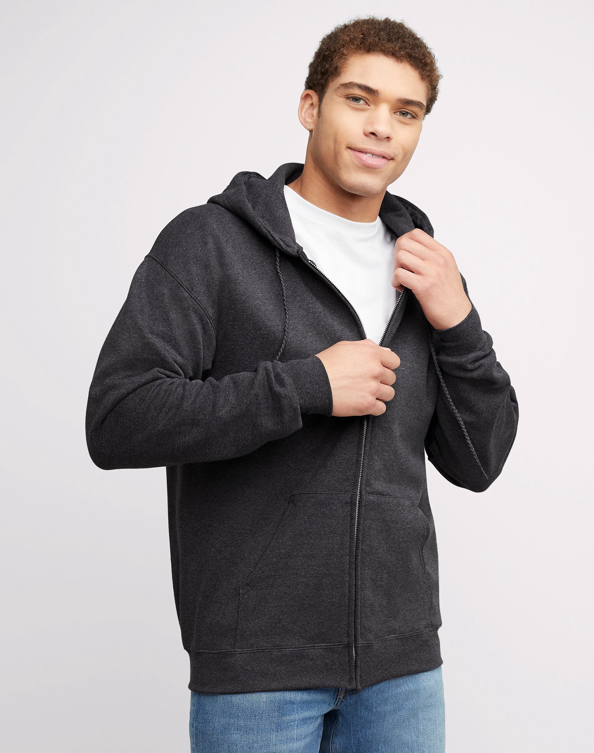 Ultimate Men's Full-Zip Heavyweight Fleece Hoodie Charcoal Heather 2XL