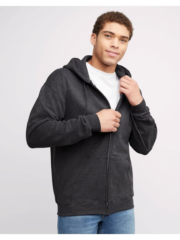 Ultimate Men's Full-Zip Heavyweight Fleece Hoodie Charcoal Heather L