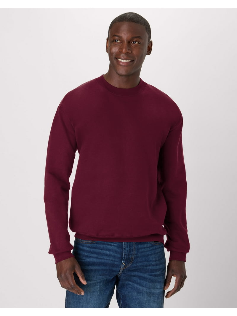 Hanes Ultimate Men's Heavyweight Fleece Crewneck Sweatshirt Maroon