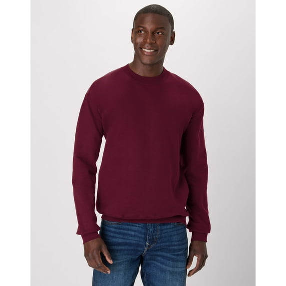 Hanes Ultimate Men's Heavyweight Fleece Crewneck Sweatshirt Maroon 3XL