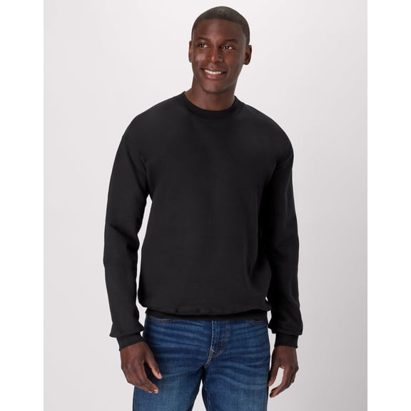 Hanes Ultimate Men's Heavyweight Fleece Crewneck Sweatshirt Black S